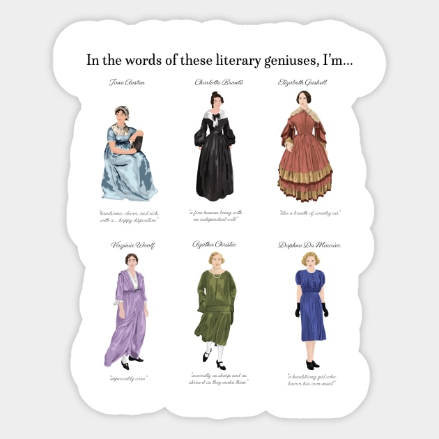 Six Iconic Female British Writers Sticker by AnnalisaCaroline